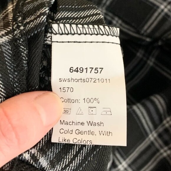 Women's Skort Plaid Tartan Checkered Flannel Shorts Low rise Y2k 2000s Black - Picture 7 of 7